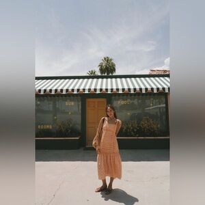 Eyelet Peach Maxi Dress